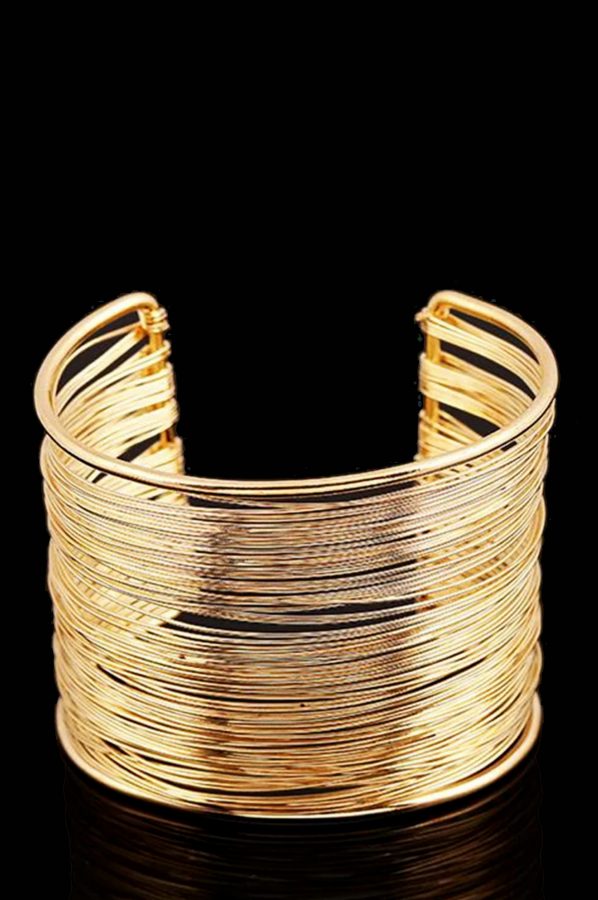Gold Curve Opened Cuff Bracelet - Zanaka.co.nz