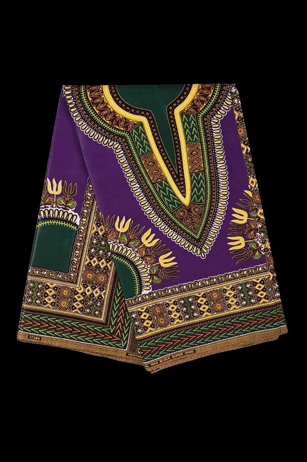 Dashiki Print Cotton Fabric Purple Nz
