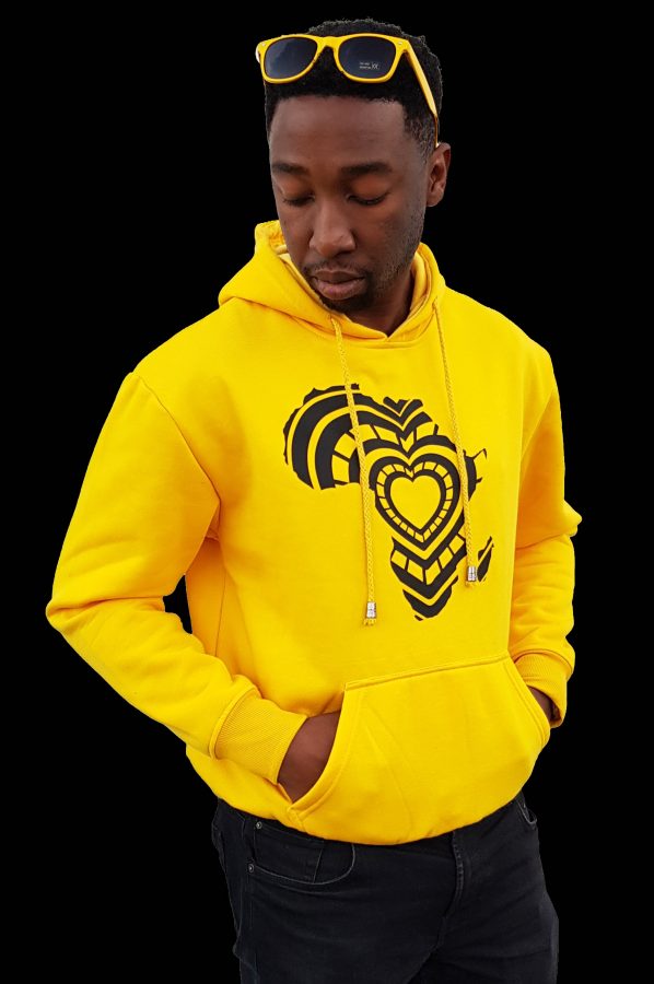 iHeart Africa Black on Yellow Hoodie - Zanaka.co.nz