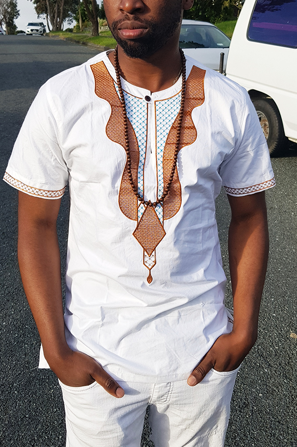 Mali Embroidered Shirt White - Zanaka.co.nz