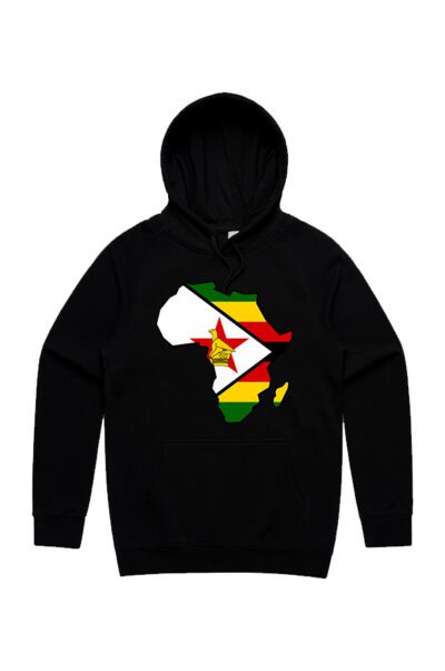 Zimbabwe Map Hoodie Green Black