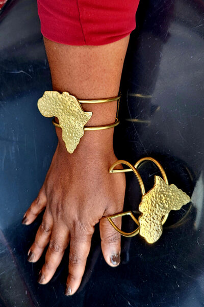 Gold African Map Bangle
