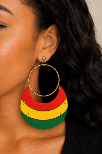 Red Yellow Green Earrings Large